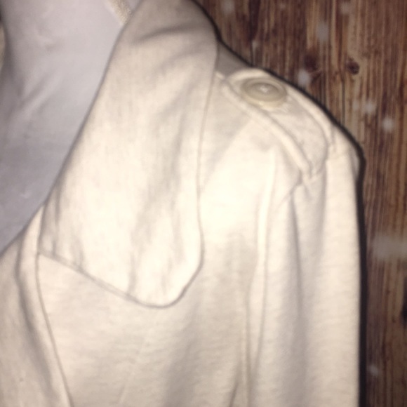 🍀Lucky Brand 🍀Cream Large Pea Coat 100% Cotton - Picture 4 of 8